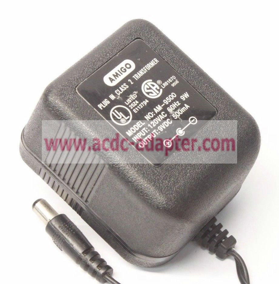 Genuine 9V 500mA Amigo AM-9500 AC DC Power Supply Adapter Charger - Click Image to Close